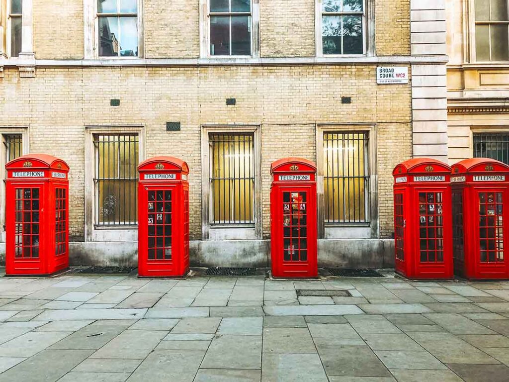 Broad Court Telephone boxes in Londons Covent Garden perfect for instagram 