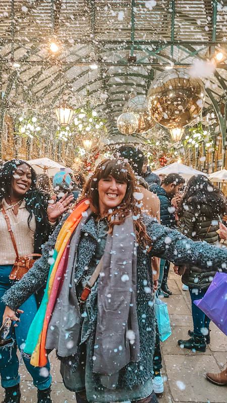 white Christmas with daily snow shower At Covent Garden