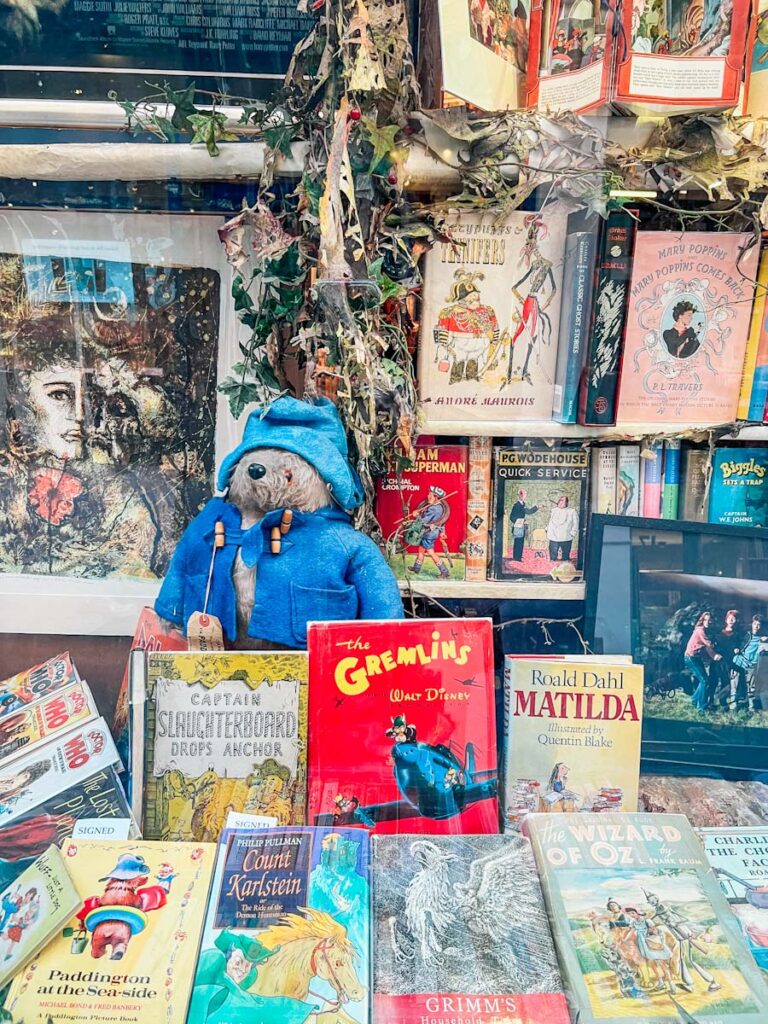 Paddington Bear in a book shop window in Cecil Court London 