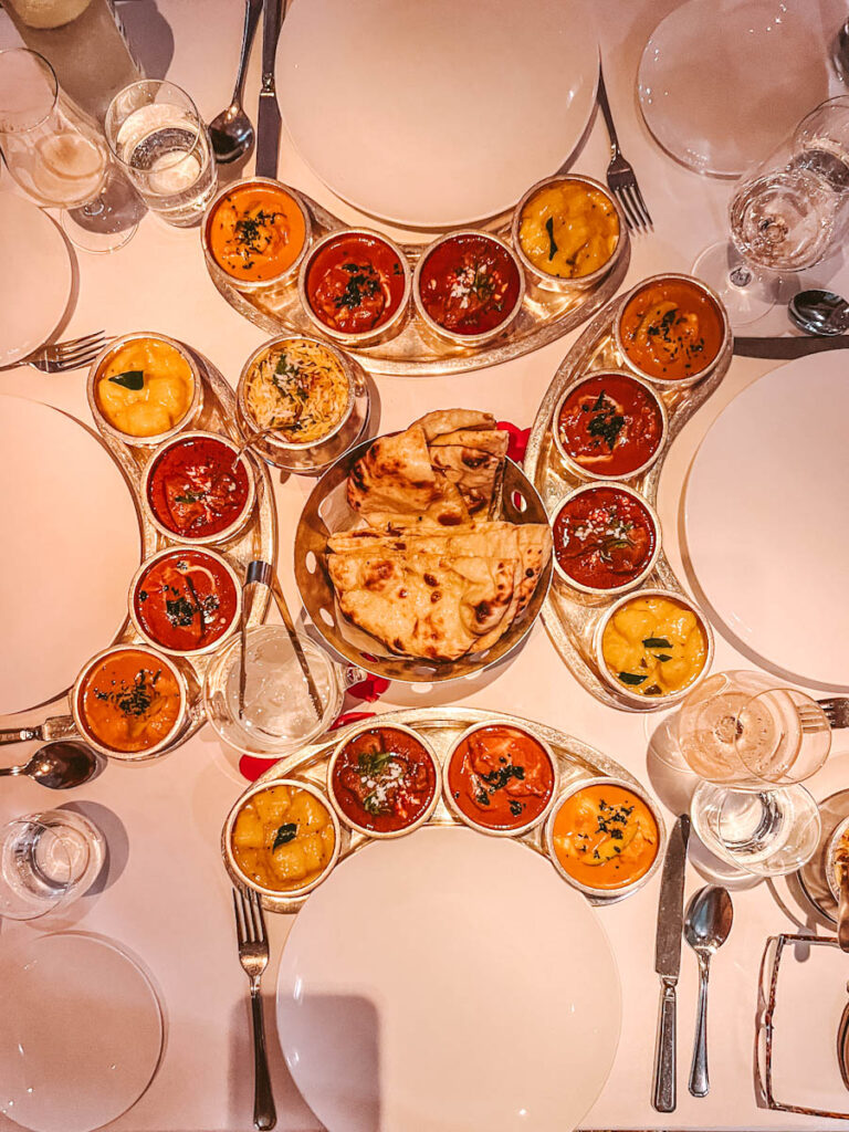 Veera Swarmy Indian Food laid out on a table 