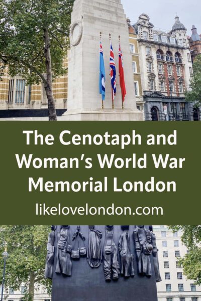 The Cenotaph ans women’s world war memorial Whitehall pin image
